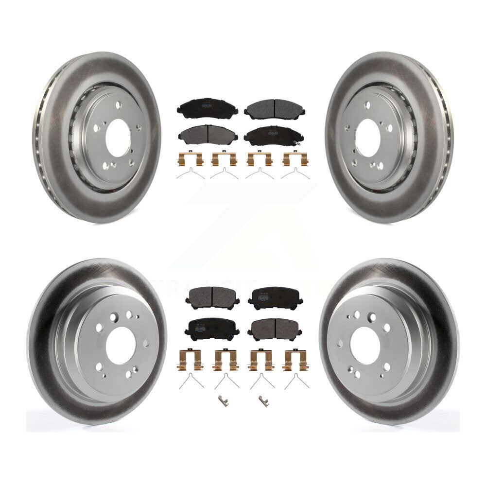 [Avant + Arrière] Kit de disque (revêtu) et plaquette (semi-métallique) de frein pour Honda Pilot Ridgeline KGF-101133