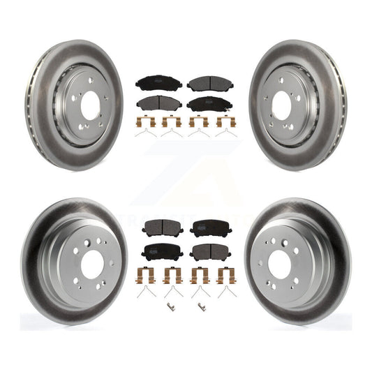 [Avant + Arrière] Kit de disque (revêtu) et plaquette (semi-métallique) de frein pour Honda Pilot Ridgeline KGF-101133