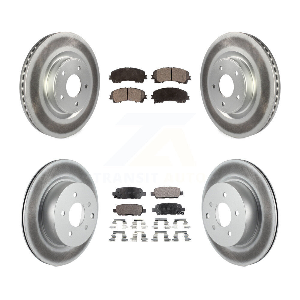 [Avant + Arrière] Kit de disque (revêtu) et plaquette (semi-métallique) de frein pour 2016-2017 INFINITI QX50 KGF-101136