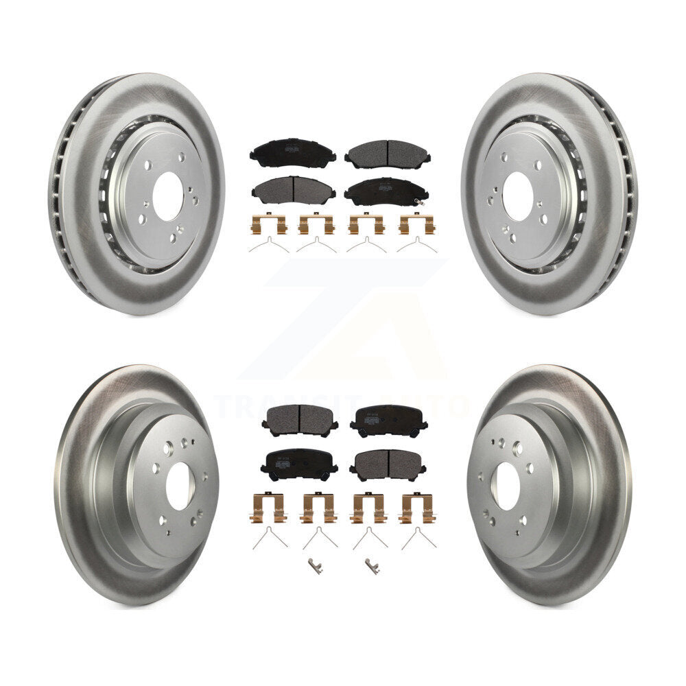 [Avant + Arrière] Kit de disque (revêtu) et plaquette (semi-métallique) de frein pour 2014-2016 Acura MDX KGF-101138