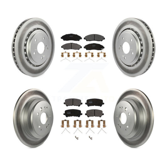 [Avant + Arrière] Kit de disque (revêtu) et plaquette (semi-métallique) de frein pour 2014-2016 Acura MDX KGF-101138