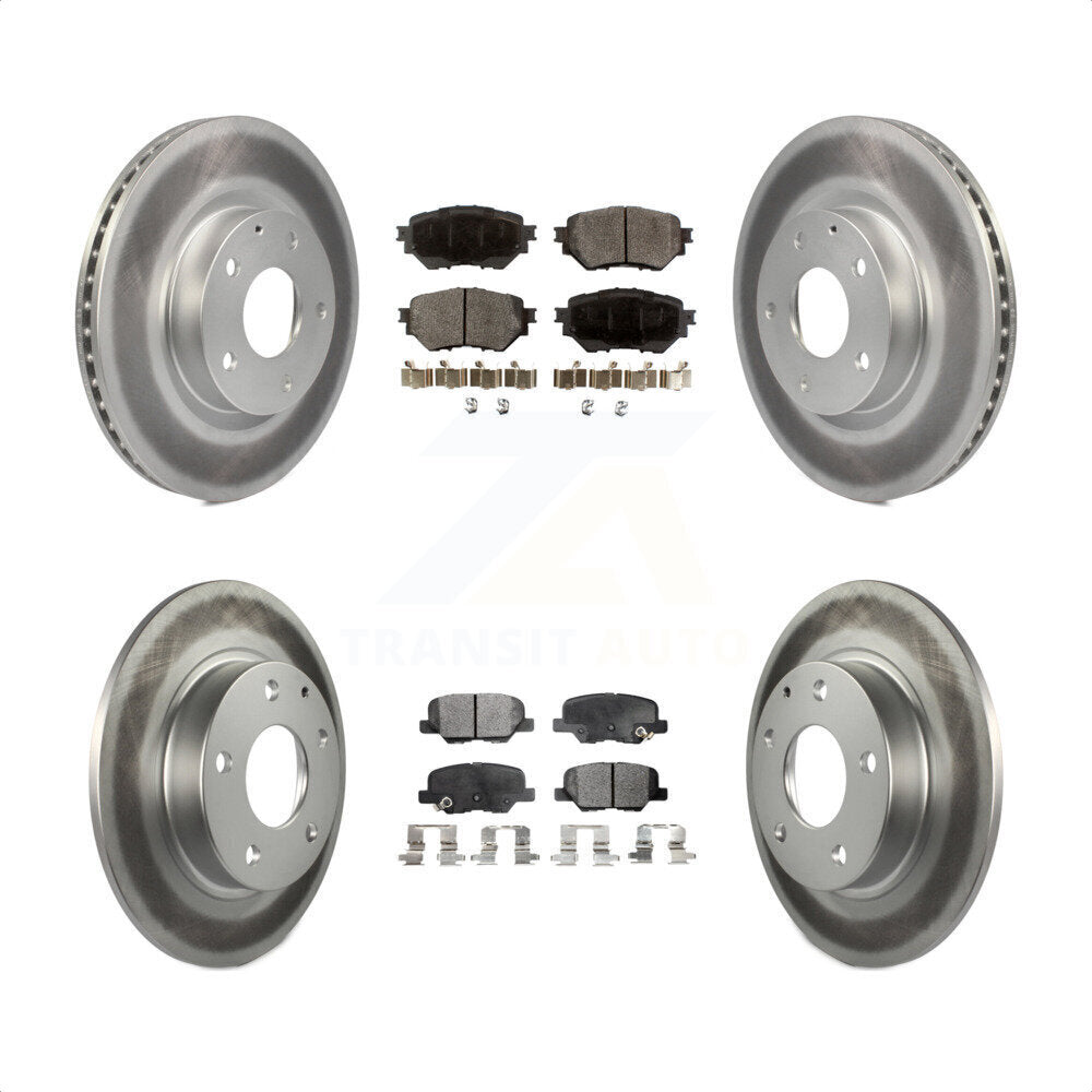 [Avant + Arrière] Kit de disque (revêtu) et plaquette (semi-métallique) de frein pour Mazda 3 Sport 2.5L KGF-101145 par Transit Auto