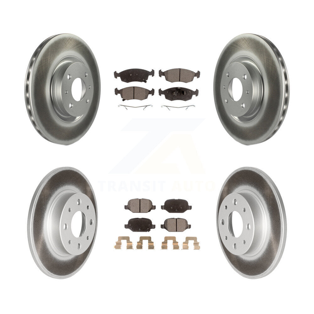 [Avant + Arrière] Kit de disque (revêtu) et plaquette (semi-métallique) de frein pour Fiat 500 KGF-101150