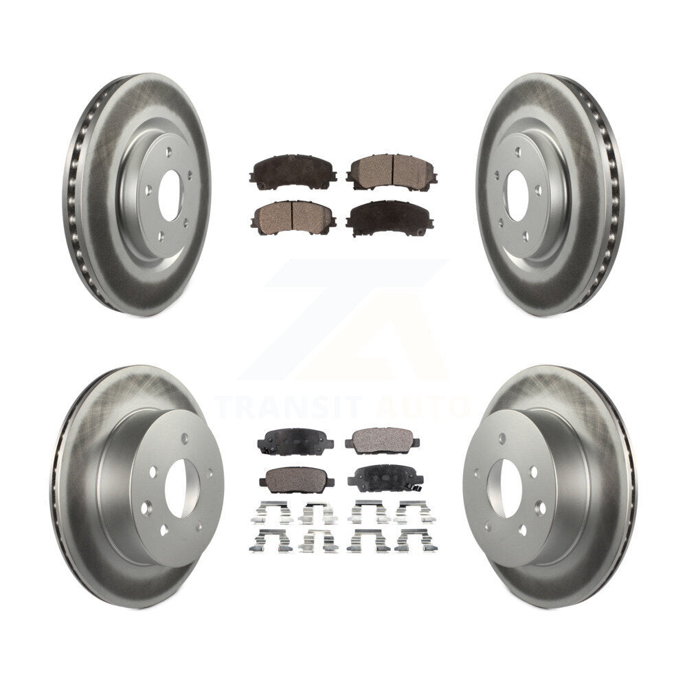 [Avant + Arrière] Kit de disque (revêtu) et plaquette (semi-métallique) de frein pour Nissan Rogue KGF-101156