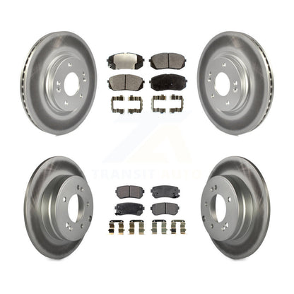 [Avant + Arrière] Kit de disque (revêtu) et plaquette (semi-métallique) de frein pour 2015 Hyundai Sonata GAS engine avec Manual Parking KGF-101161