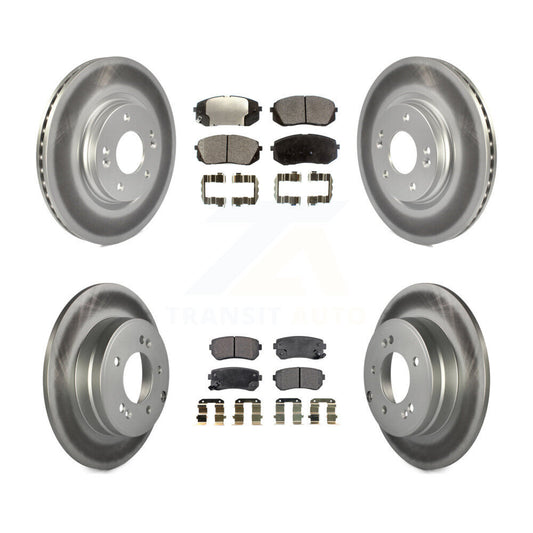 [Avant + Arrière] Kit de disque (revêtu) et plaquette (semi-métallique) de frein pour 2015 Hyundai Sonata GAS engine avec Manual Parking KGF-101161