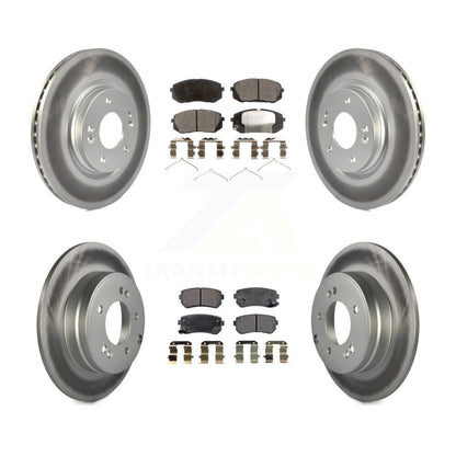 [Avant + Arrière] Kit de disque (revêtu) et plaquette (semi-métallique) de frein pour 2015-2016 Hyundai Sonata GAS engine avec Manual Parking KGF-101162