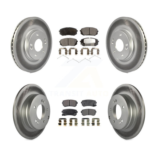[Avant + Arrière] Kit de disque (revêtu) et plaquette (semi-métallique) de frein pour 2015-2016 Hyundai Sonata GAS engine avec Manual Parking KGF-101162