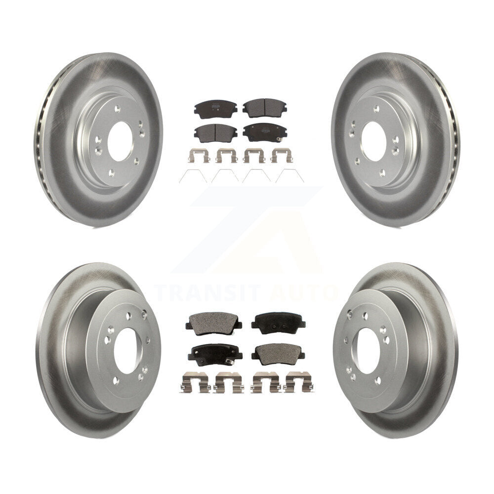 [Avant + Arrière] Kit de disque (revêtu) et plaquette (semi-métallique) de frein pour Hyundai Tucson Kia Sportage KGF-101164