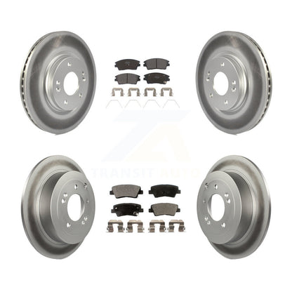 [Avant + Arrière] Kit de disque (revêtu) et plaquette (semi-métallique) de frein pour Hyundai Tucson Kia Sportage KGF-101164
