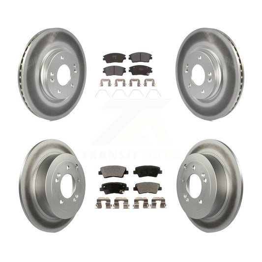 [Avant + Arrière] Kit de disque (revêtu) et plaquette (semi-métallique) de frein pour Hyundai Tucson Kia Sportage KGF-101164
