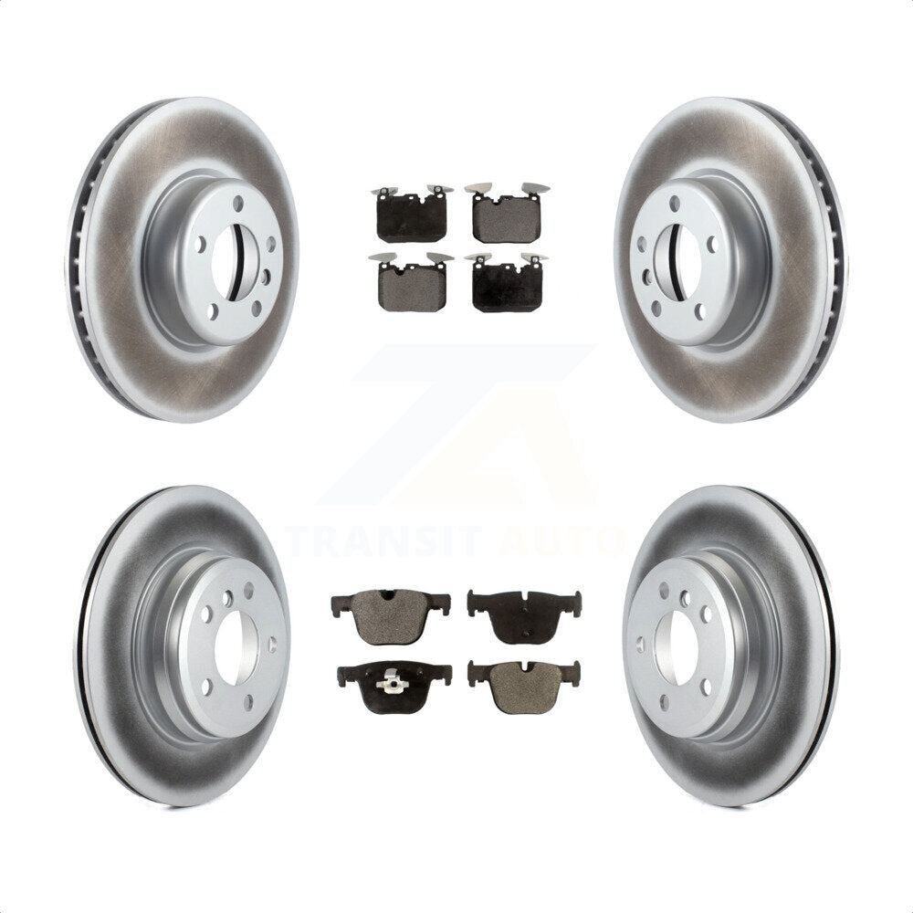 [Avant + Arrière] Kit de disque (revêtu) et plaquette (semi-métallique) de frein pour BMW 340i xDrive 435i 440i Gran Coupe ActiveHybrid 3 sans Blue Painted Calipers KGF-101172 par Transit Auto