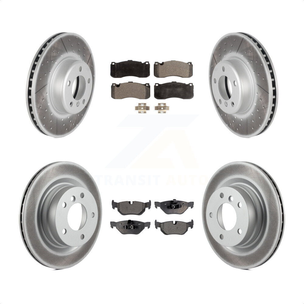 [Avant + Arrière] Kit de disque (revêtu) et plaquette (semi-métallique) de frein pour 2013 BMW 328i Coupe avec 3.0L avec 340mm Diameter Rotor KGF-101177 par Transit Auto