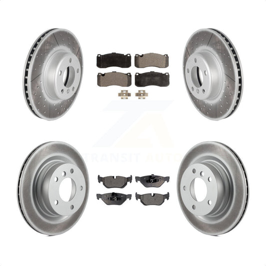 [Avant + Arrière] Kit de disque (revêtu) et plaquette (semi-métallique) de frein pour 2013 BMW 328i Coupe avec 3.0L avec 340mm Diameter Rotor KGF-101177 par Transit Auto
