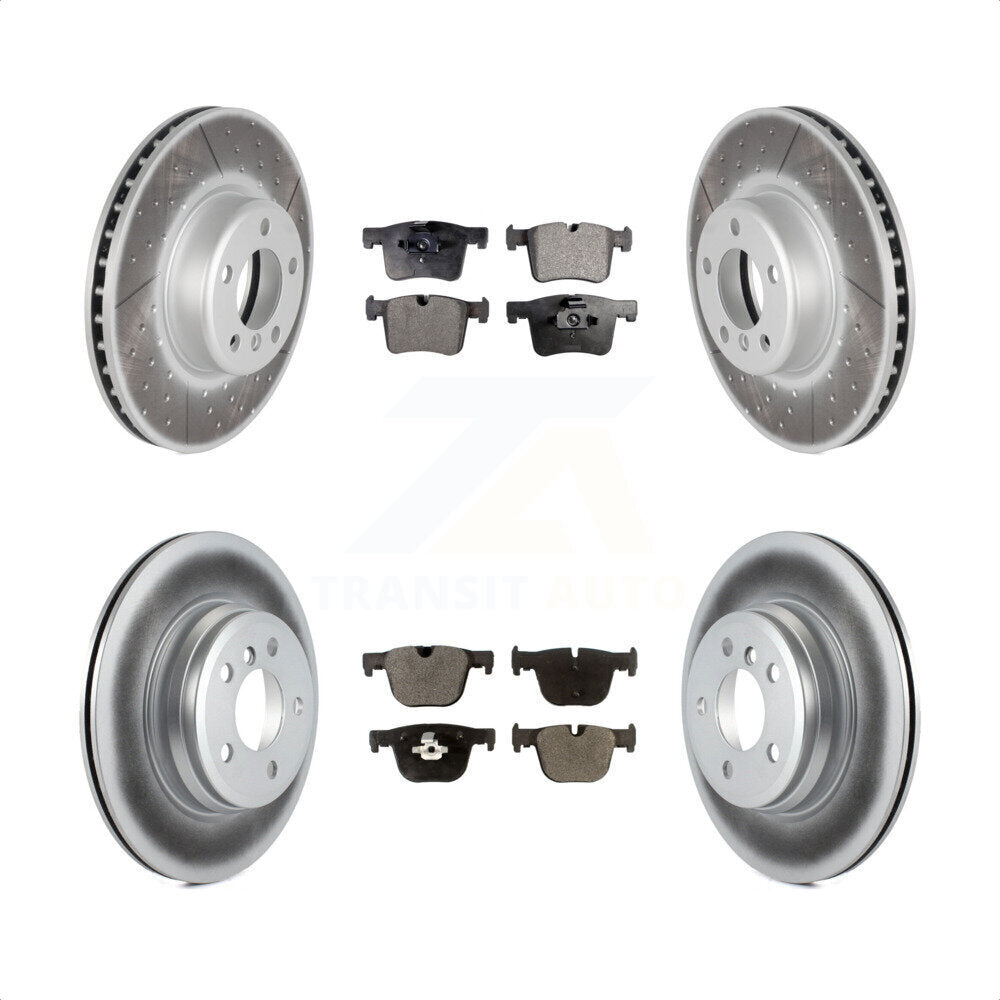 [Avant + Arrière] Kit de disque (revêtu) et plaquette (semi-métallique) de frein pour BMW 435i 335i xDrive GT Gran Coupe sans Blue Painted Calipers KGF-101178 par Transit Auto