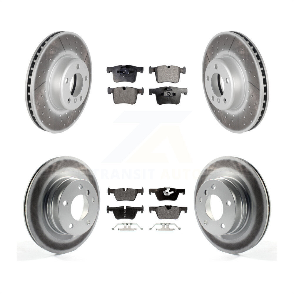 [Avant + Arrière] Kit de disque (revêtu) et plaquette (semi-métallique) de frein pour 2017 BMW 328d avec 340mm Diameter Rotor KGF-101180 par Transit Auto