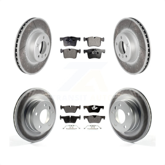 [Avant + Arrière] Kit de disque (revêtu) et plaquette (semi-métallique) de frein pour 2017 BMW 328d avec 340mm Diameter Rotor KGF-101180 par Transit Auto