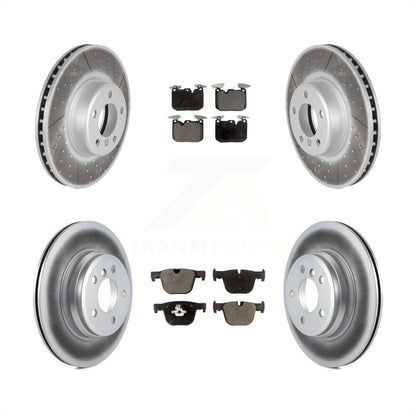 [Avant + Arrière] Kit de disque (revêtu) et plaquette (semi-métallique) de frein pour BMW 340i xDrive 435i 440i Gran Coupe ActiveHybrid 3 sans Blue Painted Calipers KGF-101181 par Transit Auto