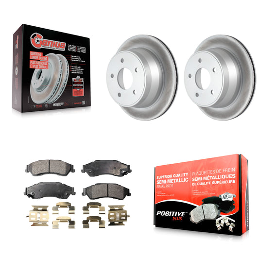 [Arrière] Kit de disque (revêtu) et plaquette (semi-métallique) de frein pour Chevrolet S10 Blazer GMC Sonoma Jimmy Oldsmobile Bravada Isuzu Hombre KGF-101189
