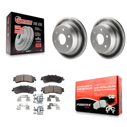 [Arrière] Kit de disque (revêtu) et plaquette (semi-métallique) de frein pour Chevrolet Silverado 1500 GMC Sierra Tahoe Classic Suburban Astro Yukon XL Safari KGF-101191