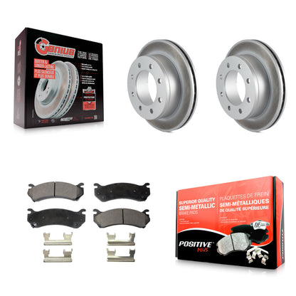 [Arrière] Kit de disque (revêtu) et plaquette (semi-métallique) de frein pour Chevrolet Silverado 2500 HD GMC Sierra 3500 Classic Suburban Yukon XL Avalanche KGF-101194