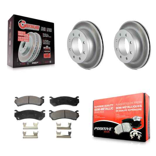 [Arrière] Kit de disque (revêtu) et plaquette (semi-métallique) de frein pour Chevrolet Silverado 2500 HD GMC Sierra 3500 Classic Suburban Yukon XL Avalanche KGF-101194
