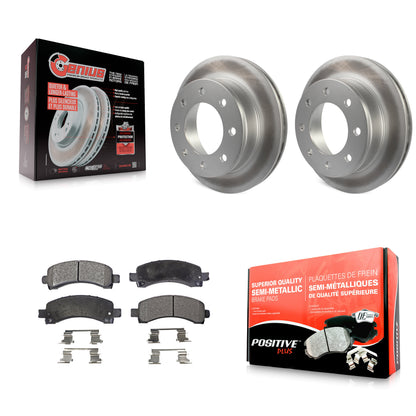 [Arrière] Kit de disque (revêtu) et plaquette (semi-métallique) de frein pour Chevrolet Express 3500 2500 GMC Savana KGF-101217