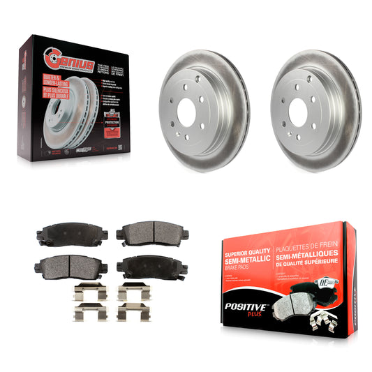 [Arrière] Kit de disque (revêtu) et plaquette (semi-métallique) de frein pour Chevrolet Traverse GMC Acadia Buick Enclave Saturn Outlook Limited KGF-101225