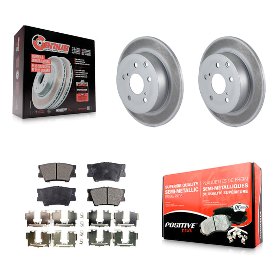 [Arrière] Kit de disque (revêtu) et plaquette (semi-métallique) de frein pour Toyota Matrix Pontiac Vibe KGF-101228
