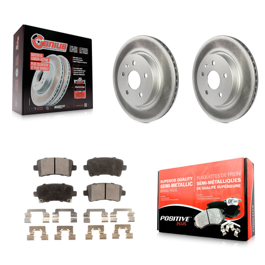 [Arrière] Kit de disque (revêtu) et plaquette (semi-métallique) de frein pour Chevrolet Malibu Buick Impala LaCrosse Regal Cadillac XTS Limited Saab 9-5 Allure KGF-101237