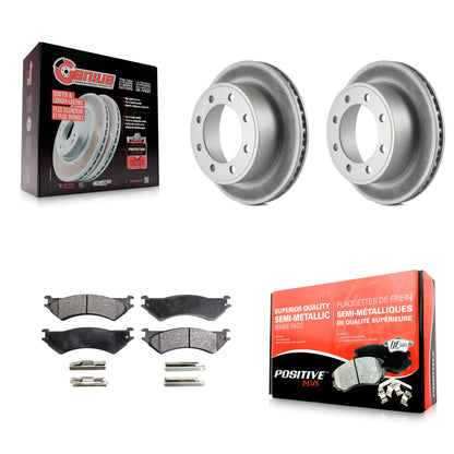 [Arrière] Kit de disque (revêtu) et plaquette (semi-métallique) de frein pour Ford E-350 Super Duty E-250 Econoline Club Wagon E-150 KGF-101253
