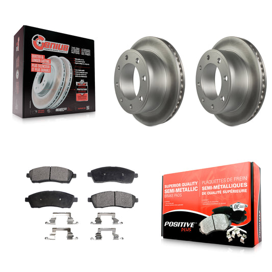 [Arrière] Kit de disque (revêtu) et plaquette (semi-métallique) de frein pour Ford F-250 Super Duty F-350 Excursion KGF-101255