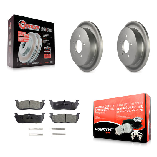 [Arrière] Kit de disque (revêtu) et plaquette (semi-métallique) de frein pour Ford F-150 Expedition Lincoln Navigator Heritage Blackwood KGF-101256