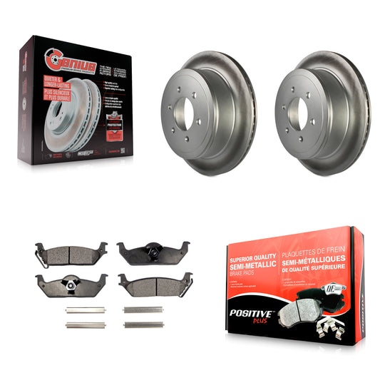 [Arrière] Kit de disque (revêtu) et plaquette (semi-métallique) de frein pour Ford F-150 Lincoln Mark LT KGF-101261