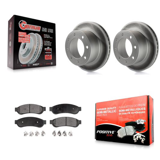 [Arrière] Kit de disque (revêtu) et plaquette (semi-métallique) de frein pour Ford F-250 Super Duty F-350 KGF-101274