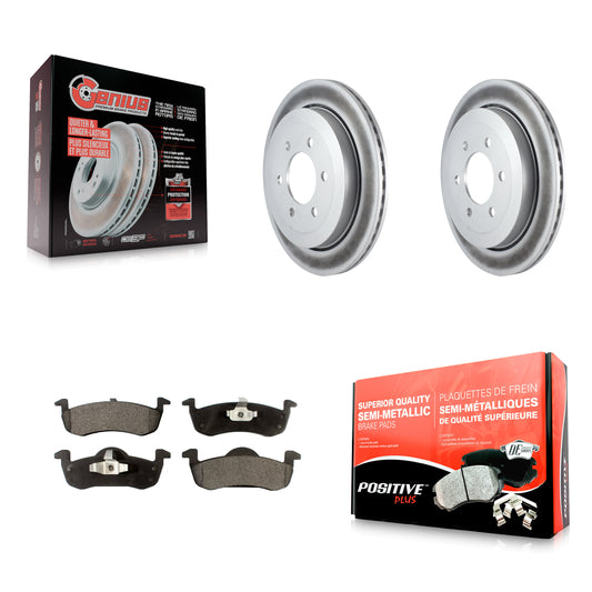 [Arrière] Kit de disque (revêtu) et plaquette (semi-métallique) de frein pour 2007-2017 Ford Expedition Lincoln Navigator KGF-101275