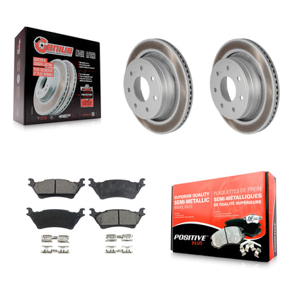 [Arrière] Kit de disque (revêtu) et plaquette (semi-métallique) de frein pour 2012-2014 Ford F-150 avec 7 Lug Wheels KGF-101285