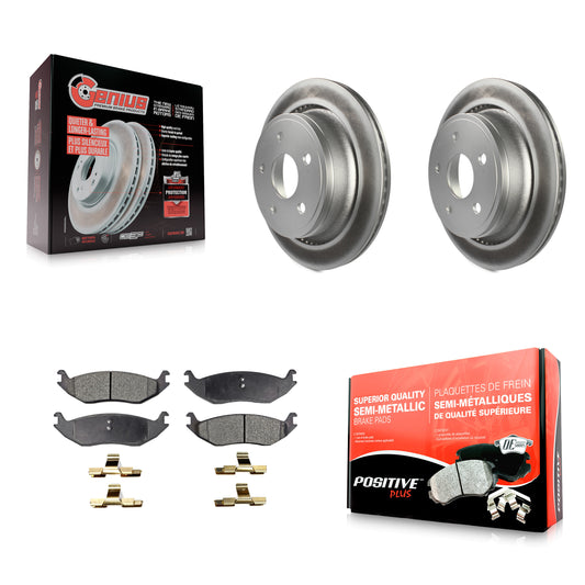 [Arrière] Kit de disque (revêtu) et plaquette (semi-métallique) de frein pour Ram 1500 Dodge Durango Classic Chrysler Aspen KGF-101303