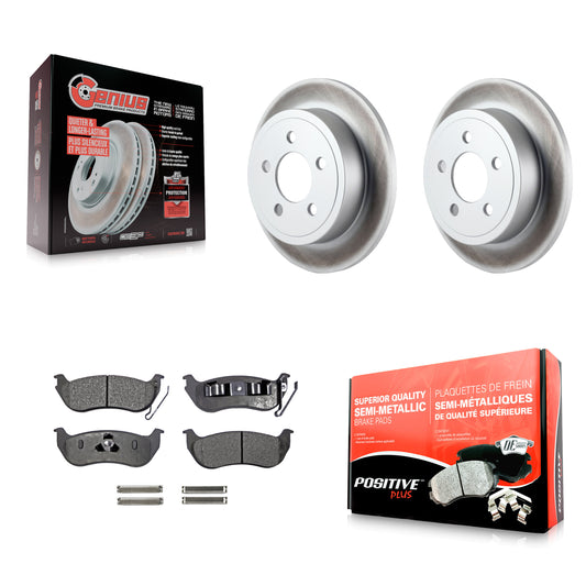 [Arrière] Kit de disque (revêtu) et plaquette (semi-métallique) de frein pour Jeep Liberty Wrangler TJ KGF-101304