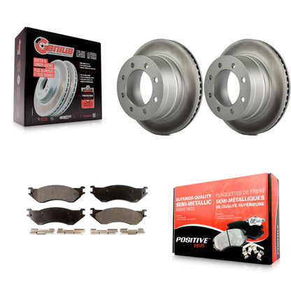 [Arrière] Kit de disque (revêtu) et plaquette (semi-métallique) de frein pour Dodge Ram 2500 1500 3500 KGF-101305