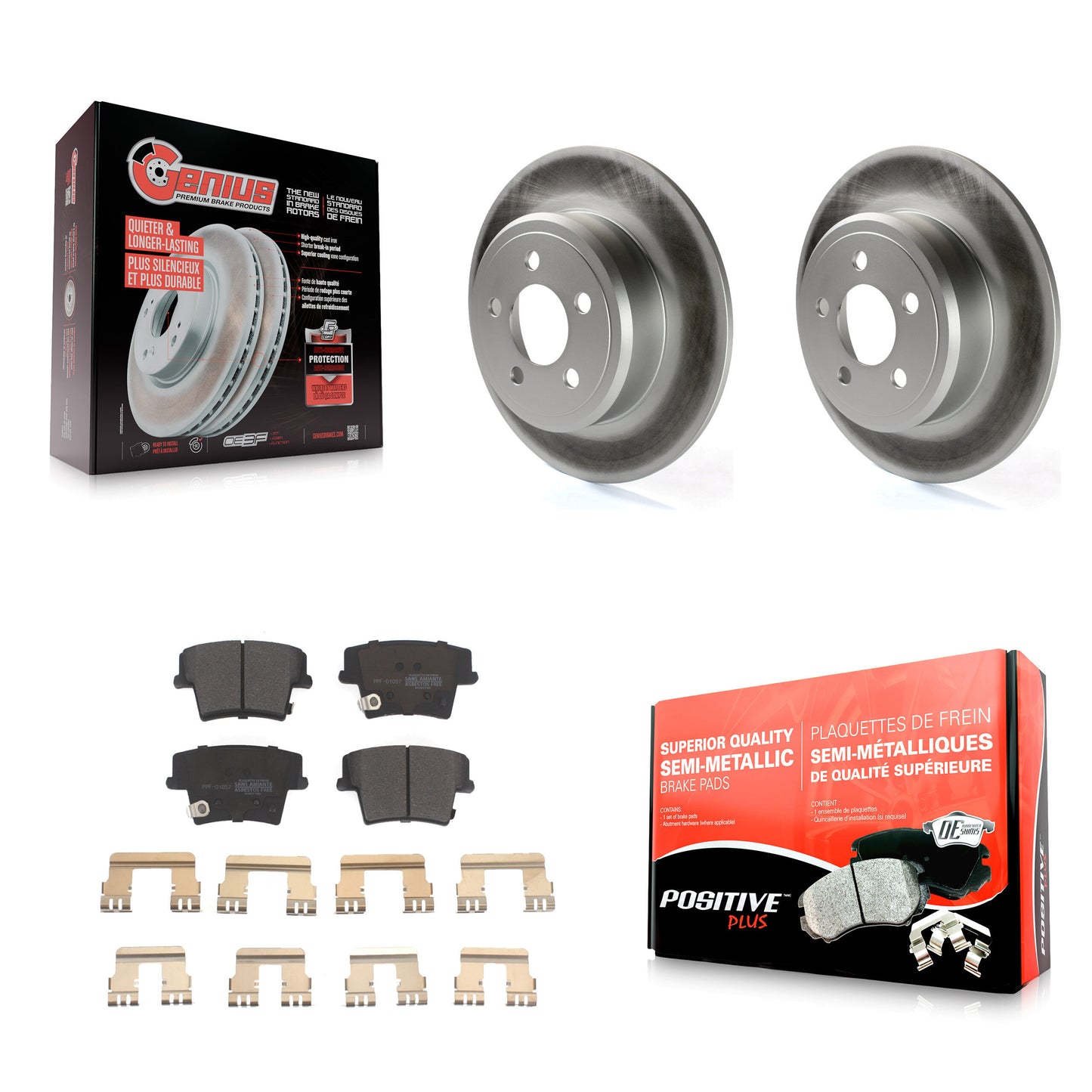 [Arrière] Kit de disque (revêtu) et plaquette (semi-métallique) de frein pour Dodge Charger Chrysler 300 Challenger Magnum Avenger KGF-101308