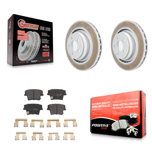 [Arrière] Kit de disque (revêtu) et plaquette (semi-métallique) de frein pour 2015 Dodge Charger R T Scat Pack avec 6.4L KGF-101312