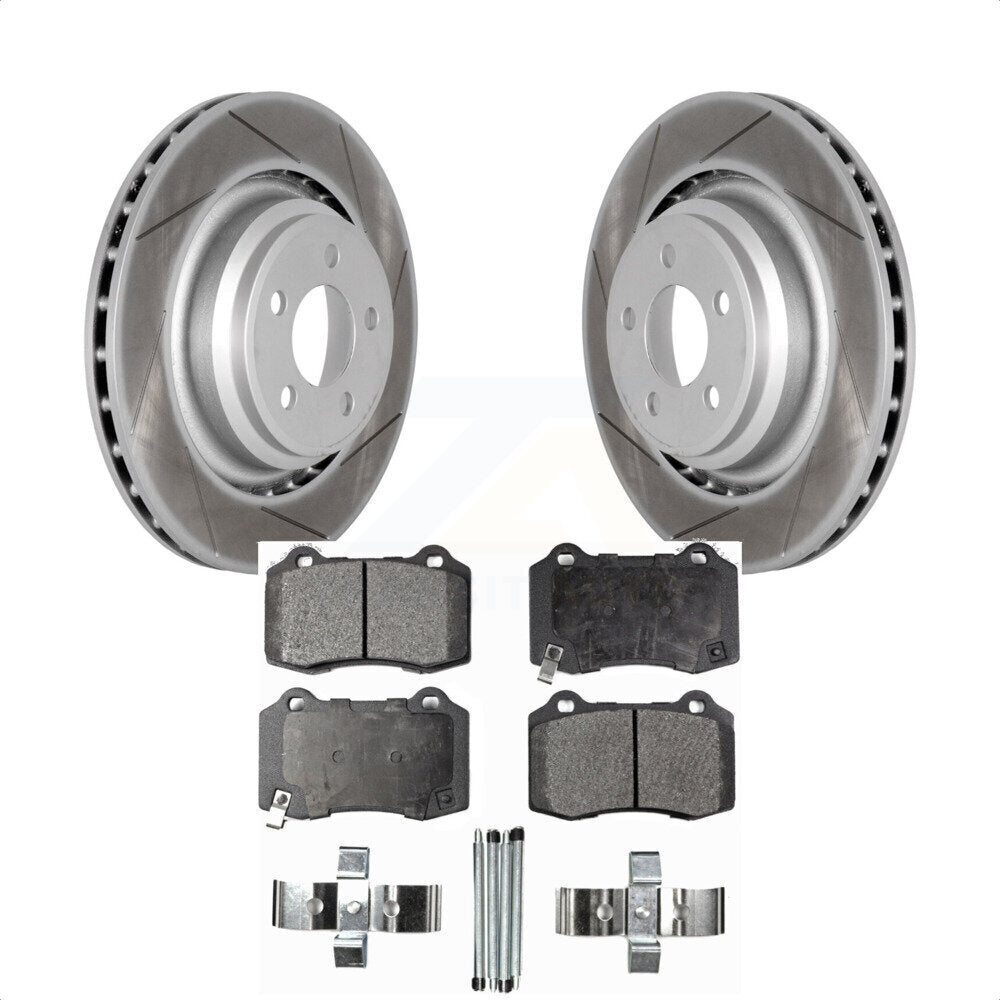 [Arrière] Kit de disque (revêtu) et plaquette (semi-métallique) de frein pour Dodge Charger Chrysler 300 Challenger Magnum KGF-101326 par Transit Auto