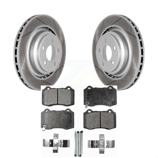 [Arrière] Kit de disque (revêtu) et plaquette (semi-métallique) de frein pour Dodge Charger Chrysler 300 Challenger Magnum KGF-101326 par Transit Auto