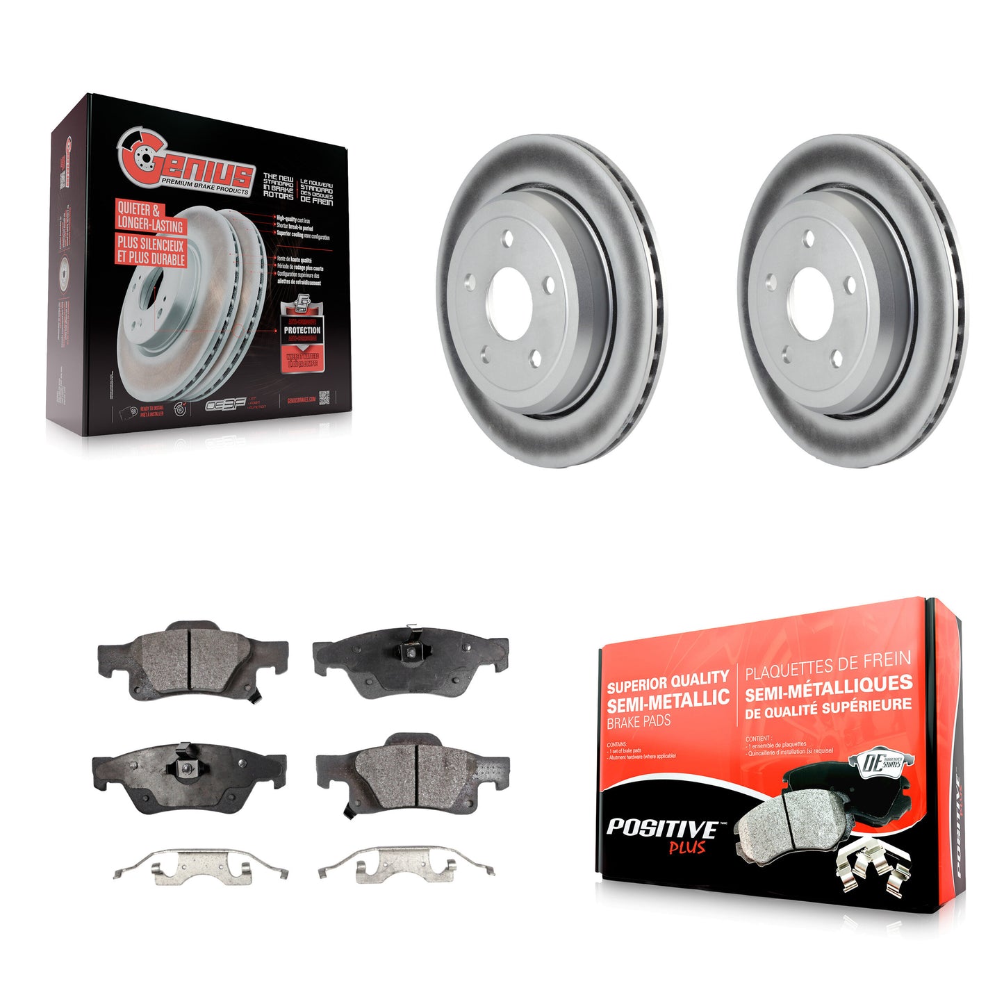 [Arrière] Kit de disque (revêtu) et plaquette (semi-métallique) de frein pour Jeep Grand Cherokee Dodge Durango WK KGF-101330