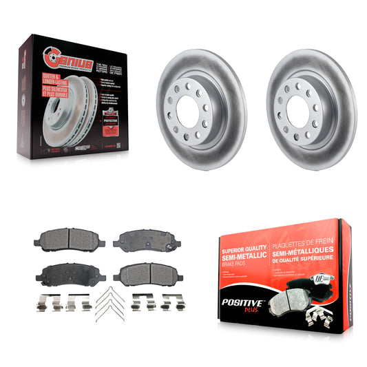 [Arrière] Kit de disque (revêtu) et plaquette (semi-métallique) de frein pour 2013-2016 Dodge Dart KGF-101332