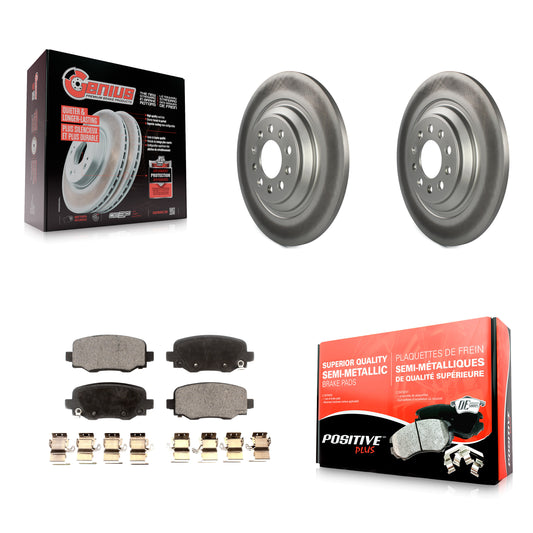 [Arrière] Kit de disque (revêtu) et plaquette (semi-métallique) de frein pour 2014-2021 Jeep Cherokee avec Dual Piston Front Caliper KGF-101334
