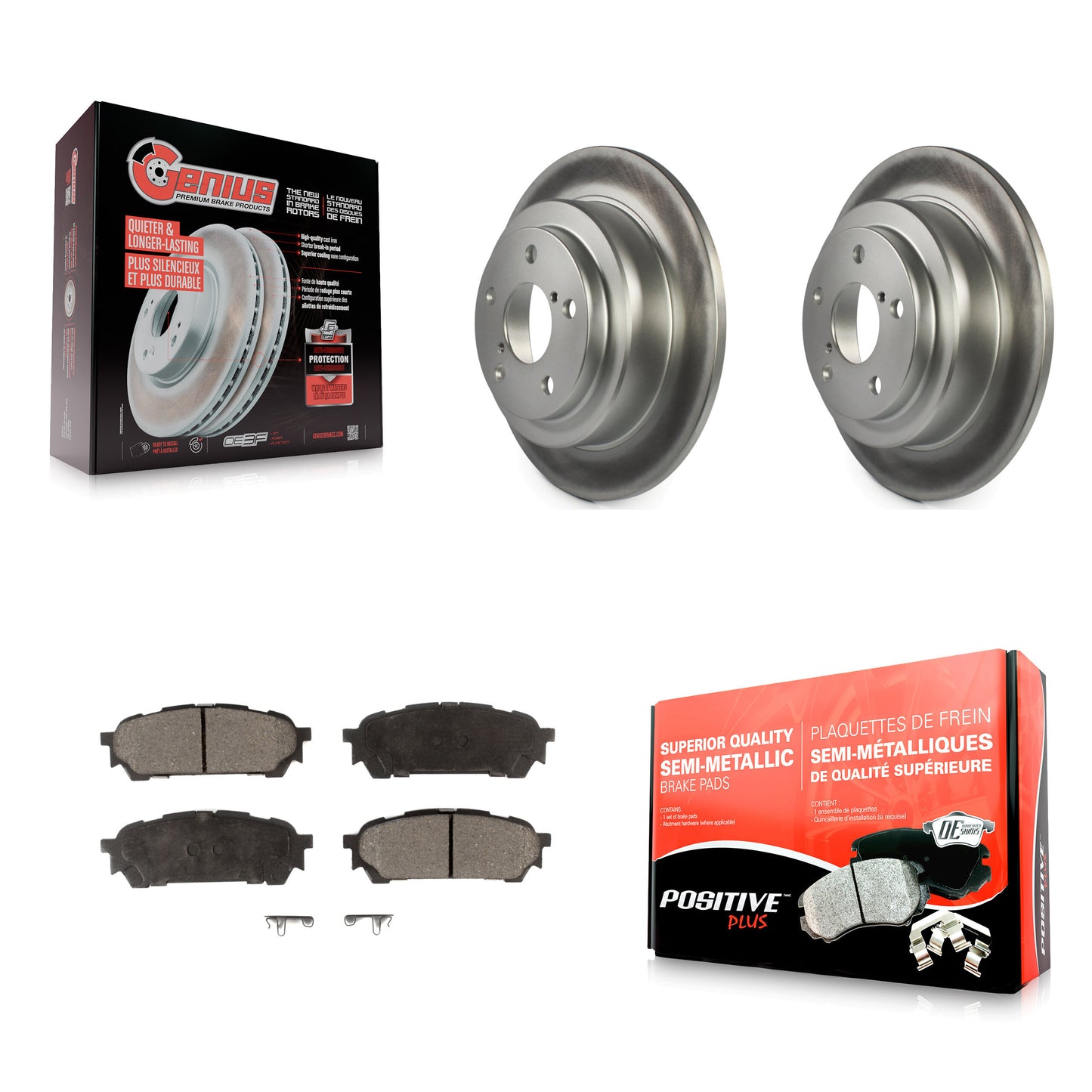 [Arrière] Kit de disque (revêtu) et plaquette (semi-métallique) de frein pour Subaru Forester Impreza Saab 9-2X KGF-101336
