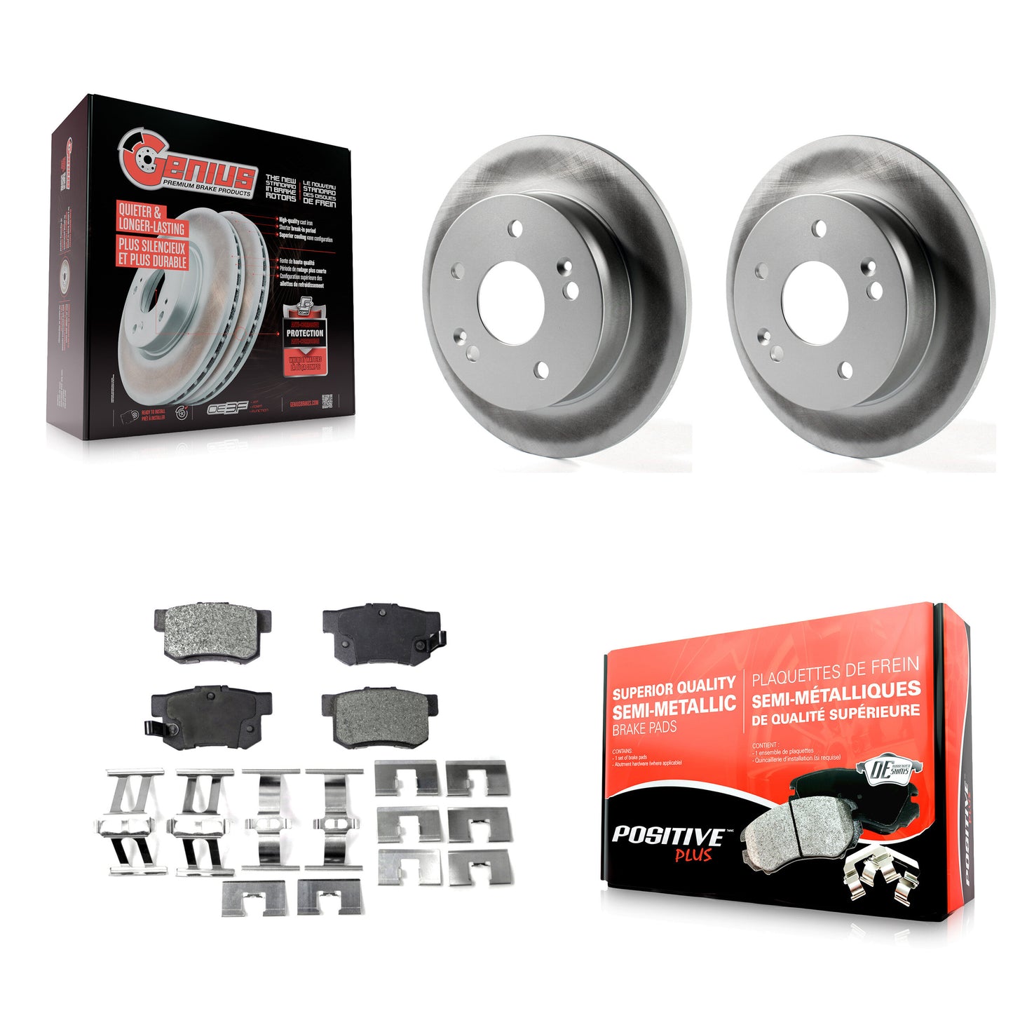[Arrière] Kit de disque (revêtu) et plaquette (semi-métallique) de frein pour Honda Accord Civic Acura RSX Integra KGF-101352