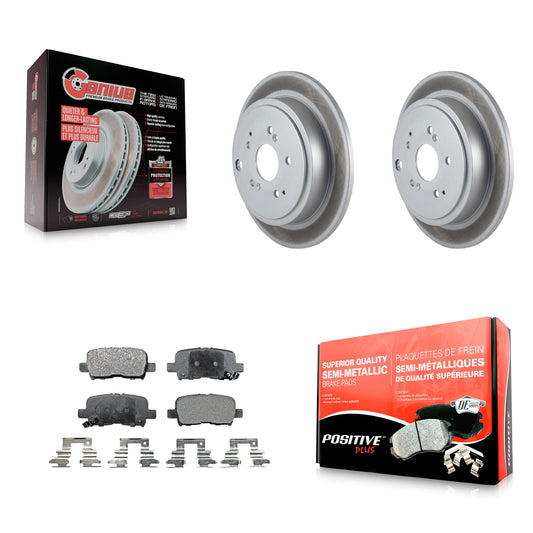 [Arrière] Kit de disque (revêtu) et plaquette (semi-métallique) de frein pour Honda Pilot Acura MDX KGF-101363